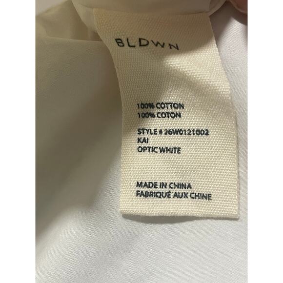 BLDWN Kai Long Sleeve 100% Cotton Blouse Top Women Medium 26W0121002 Optic White - Picture 7 of 8